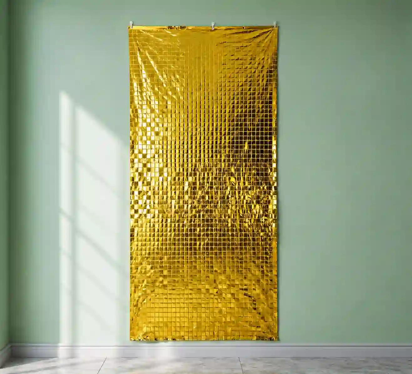 Golden Square Foil Curtains